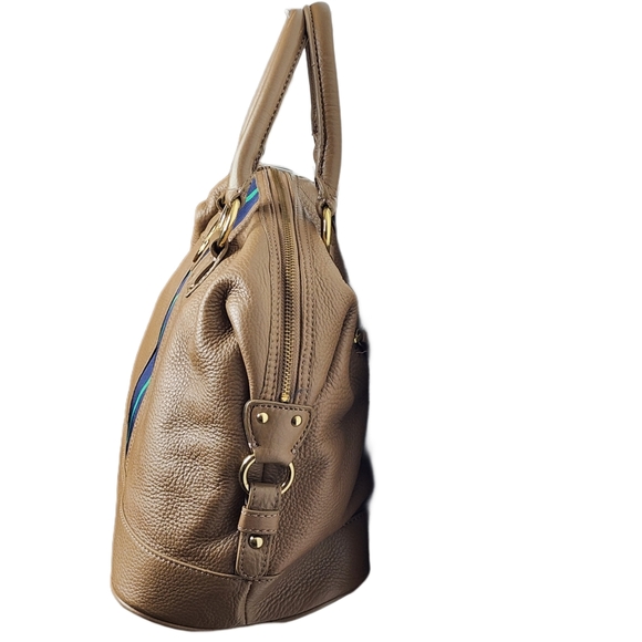 Tommy Hilfiger, Bowler Bag. Tan Pebbled Leather. VINTAGE! - Picture 6 of 13